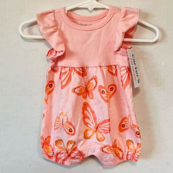 Carter’s Just One You Girls Romper   Sz NB   NWT - Picture 1 of 4